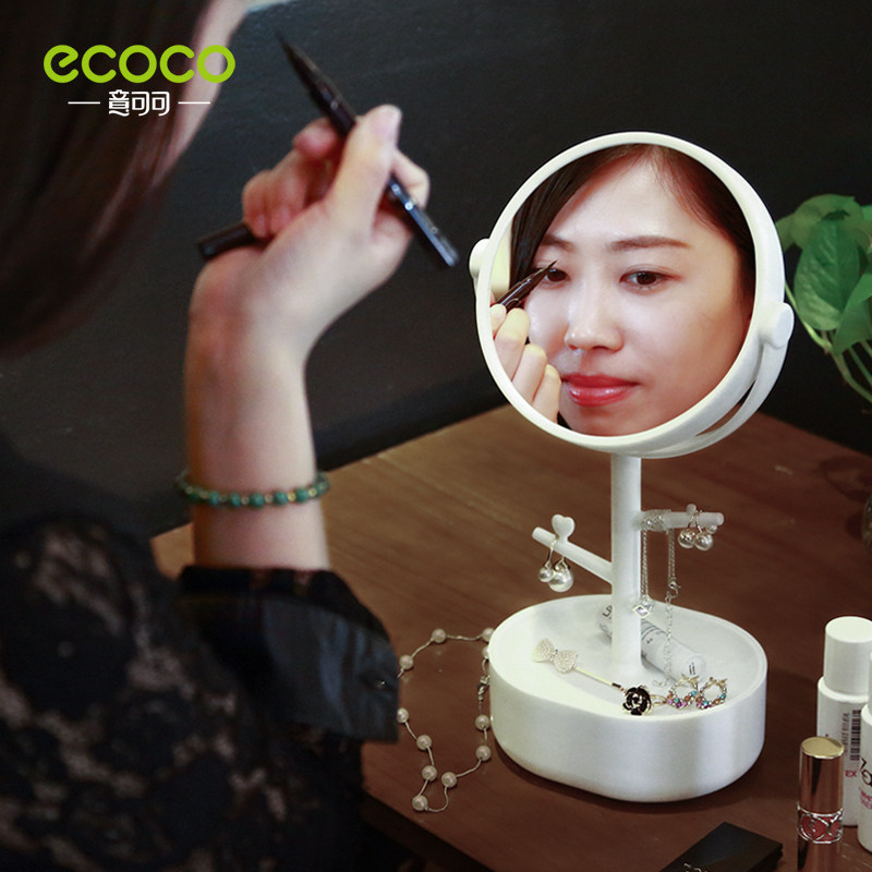 Cosmetic mirror desktop dresser with princess desktop mini dormitory desktop with student double-sided mirror