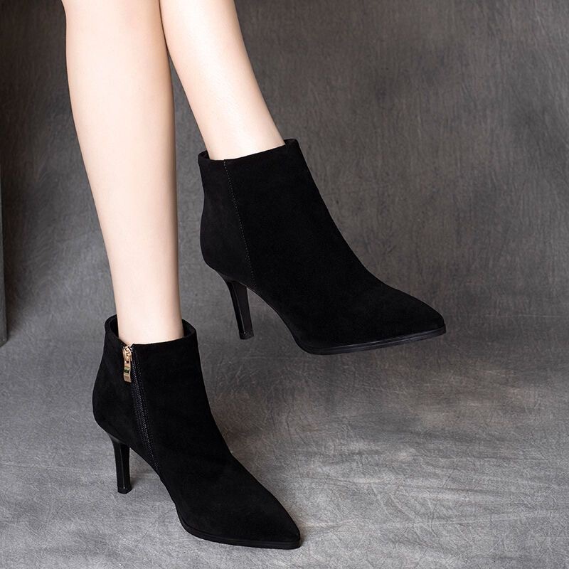 Clearance Sale: 2026 New Autumn and Winter Stiletto Heeled Suede Ankle Boots for Women, Mid-Heel Single Boots Clearance Sale: 2026 New Autumn and Winter Stiletto Heeled Suede Ankle Boots for Women, Mid-Heel Single Boots