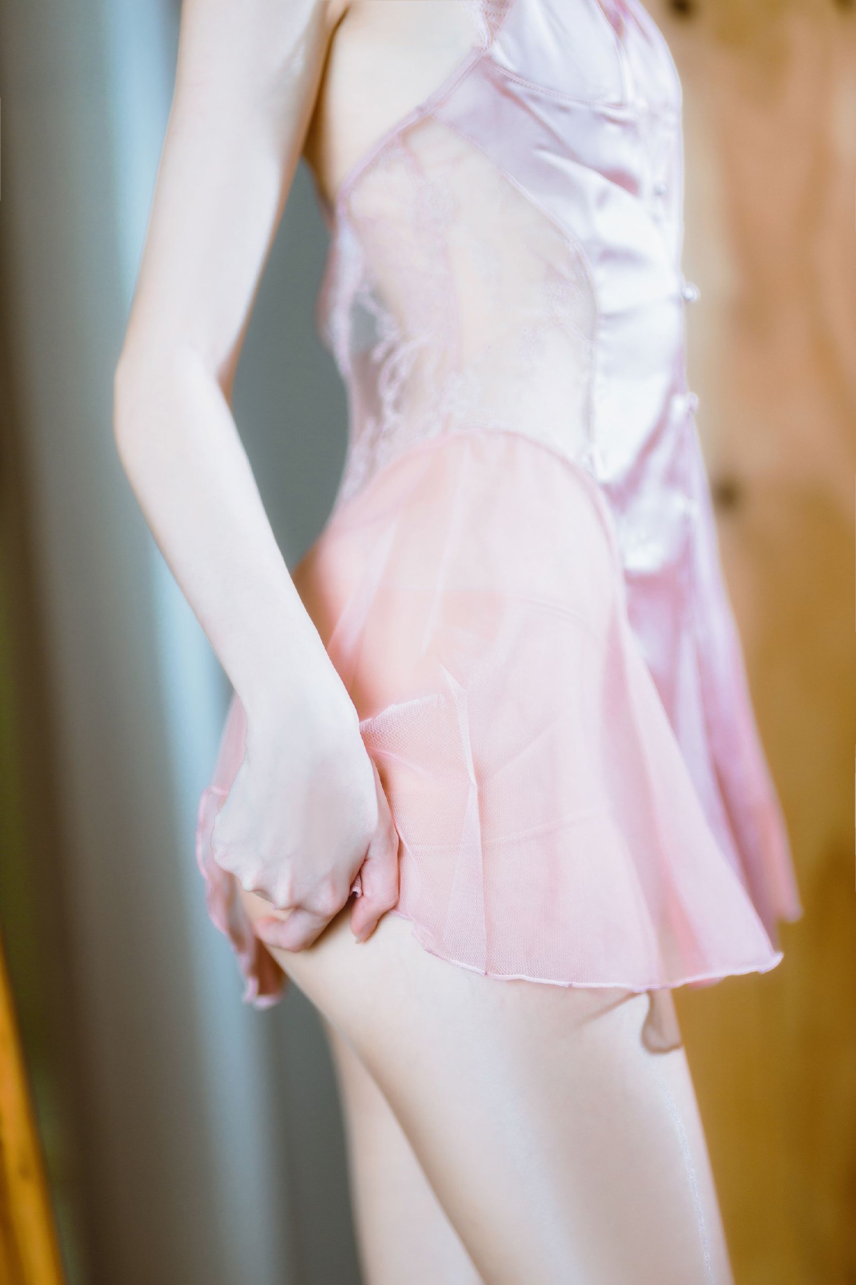 许岚LAN 半透粉纱