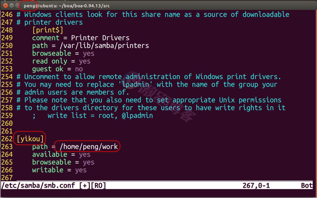 通过samba实现Linux目录与Windows共享