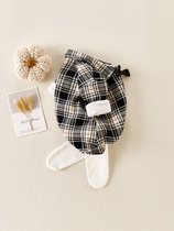 Full cotton era official store infant jumpsuit spring and autumn baby set one year old plaid foreign dress newborn