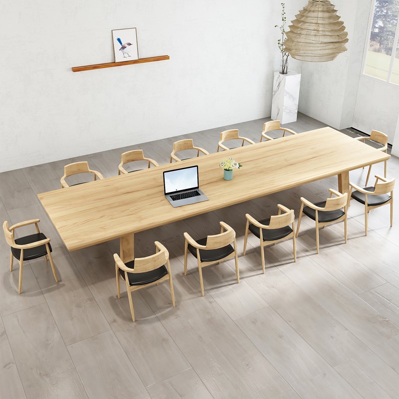 Nordic Solid Wood Meeting Table Long Table Desk Desk Negotiation Table And Chairs Combined Long Bar Table Long Table Bench Training Table
