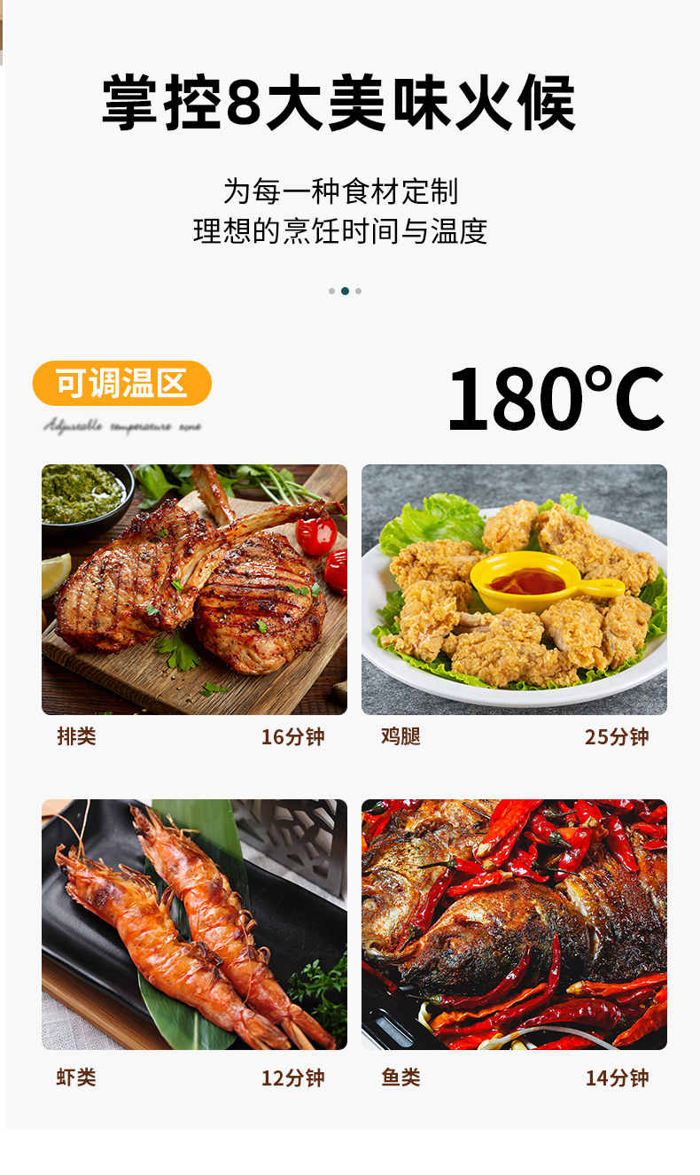 科帅 NTC智能触控 空气炸锅 5.5L大容量 图5