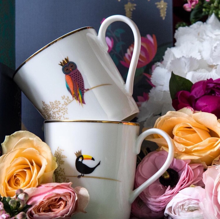 British Potter Miller Sarah Miller European-Style White and Green Ceramic Milk Mug Tea Coffee Breakfast Cup