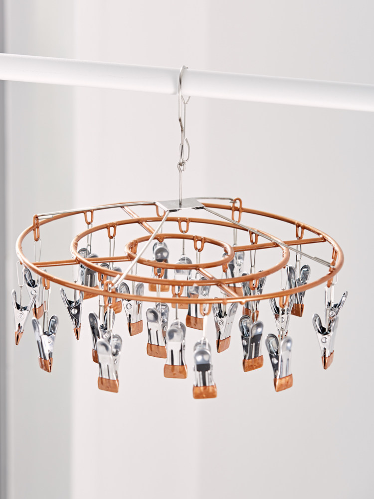 Stainless steel drying rack Multifunctional socks clothes clip hook ...