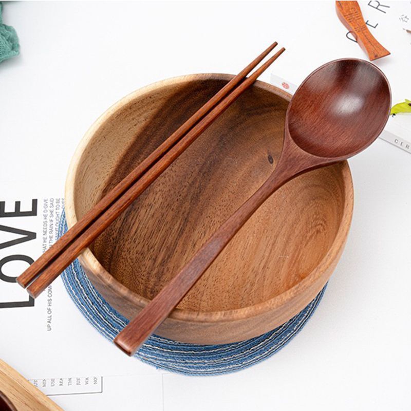 Solid Wood Large Spoon for Eating Noodles, Special Dry Rice Spoon, Nanmu (Camphorwood) Public Spoon, Wooden Chopstick Spoon, Extra Large Soup Spoon, Lightweight Large Spoon