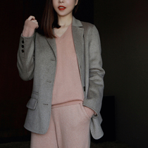 Gold years series Xodgz exclusive textile custom pure cashmere slimming suit woolen jacket women