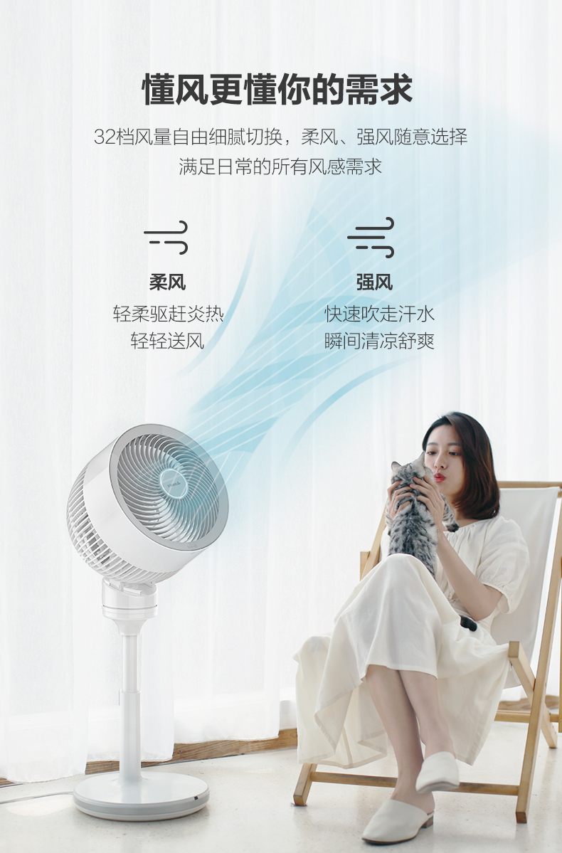 Quạt lưu thông không khí Emmett Quạt điện Tmall Elf quạt sàn nhà đối lưu quạt thông minh CA20-AD1 - Quạt điện quạt bàn senko