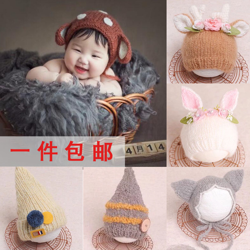 Newborn photography camera photography clothes children photography clothes full moon 100 days baby wrote hat