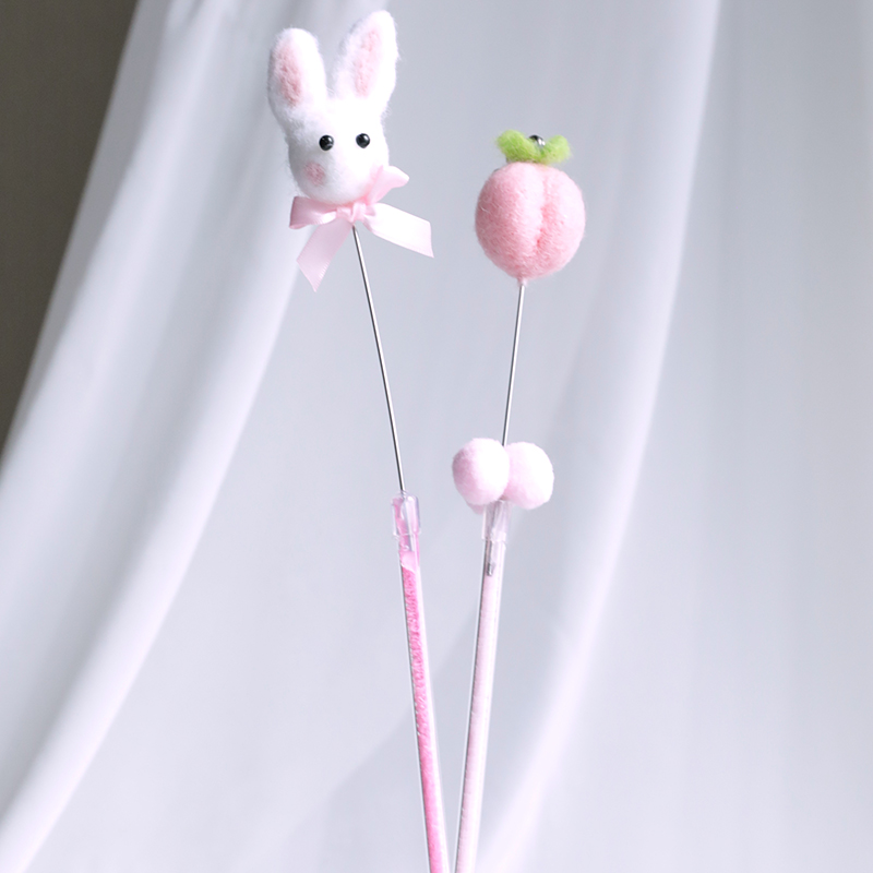 Handmade goat felt water honey peach teasing cat sticks with biting fun cartoon Rabbit bell Bell Infant Cat self-hi Relieving Smoggy Toy