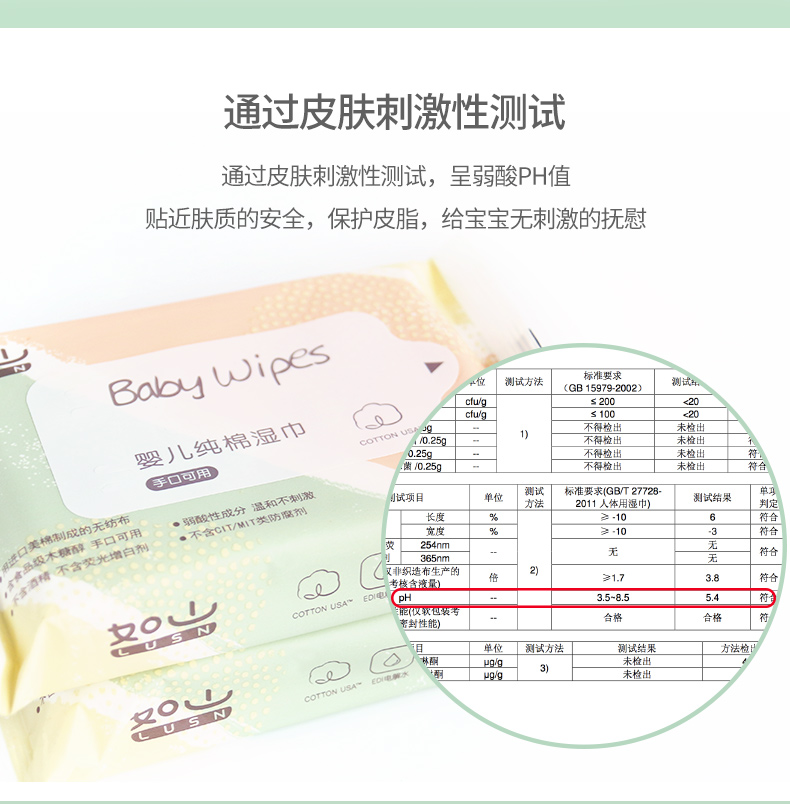 Bàn tay trẻ em Rushan (LUSN) nhập khẩu bông lau Mỹ sơ sinh cotton cầm tay 20 rút đơn - Khăn ướt các loại khăn giấy ướt bán chạy