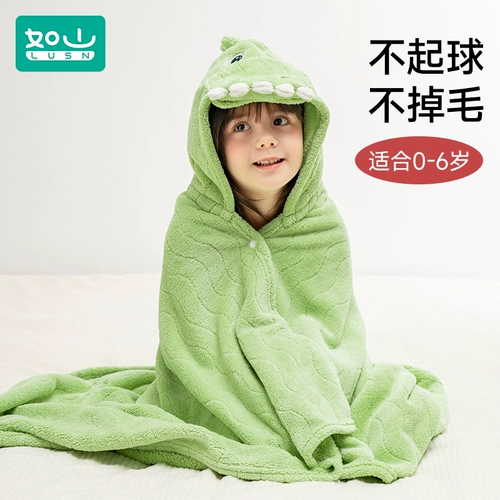 Детское банное полотенце, плащ с капюшоном, банный халат, хлопковое коралловое бархатное демисезонное средство детской гигиены для новорожденных