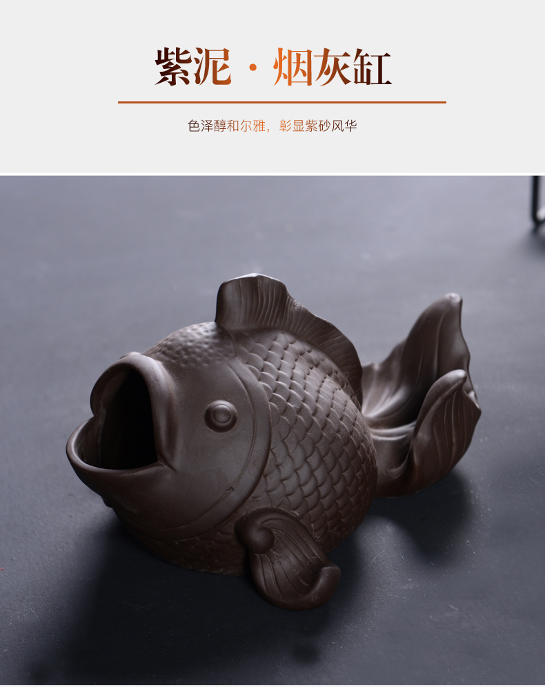 Large purple sand ashtray ceramic creative move goldfish living room home furnishing articles office ashtray tea of a pet