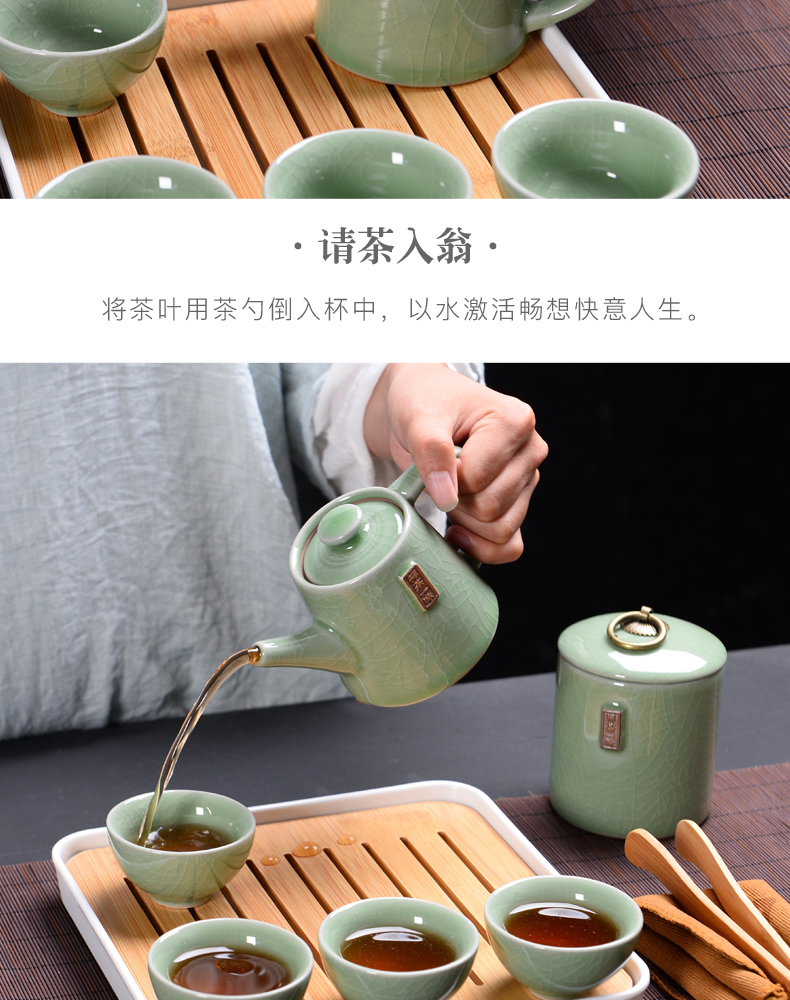 Elder brother up with coarse pottery small violet arenaceous caddy fixings ceramic POTS of tea boxes, tea boxes kung fu tea storage tanks