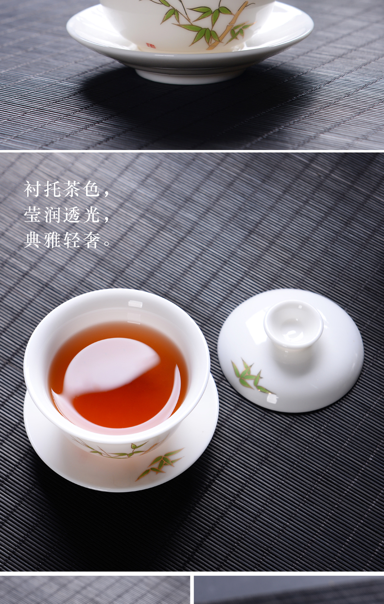 Fujian macro white porcelain bamboo suet jade kung fu tea cups manual personal master sample tea cup ceramic tea cups