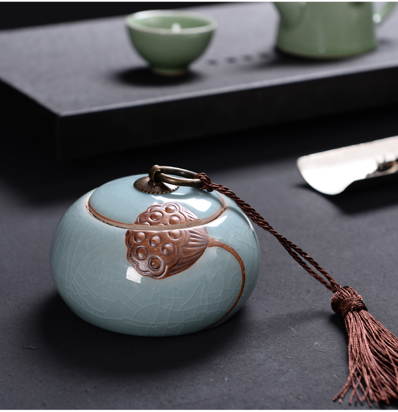 Elder brother up with sealing ceramic tea caddy fixings box travel warehouse storage tank pu 'er tea pot POTS of tea packaging