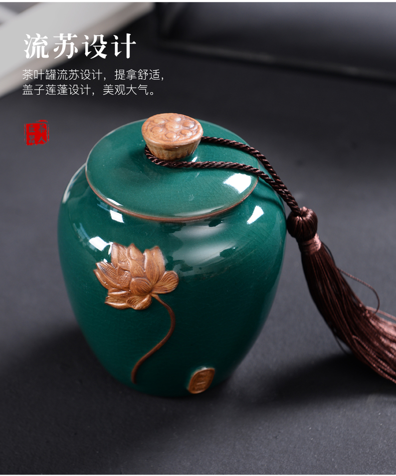 Elder brother up with ceramic purple sand tea caddy fixings seal storage canned tea pot pu 'er tea box box