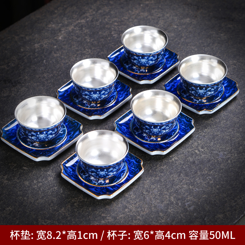 Blue and white porcelain ceramic cups kung fu noggin single CPU master cup tea sets tea bowl paint sample tea cup