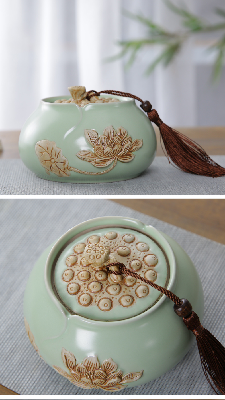 Household your up ceramic POTS pu - erh tea caddy fixings red glaze can seal as cans to wake kung fu tea tea tea POTS storehouse