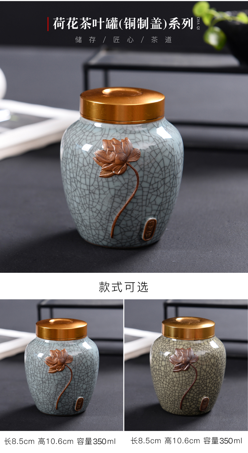 Elder brother up with ceramic purple sand tea caddy fixings seal storage canned tea pot pu 'er tea box box