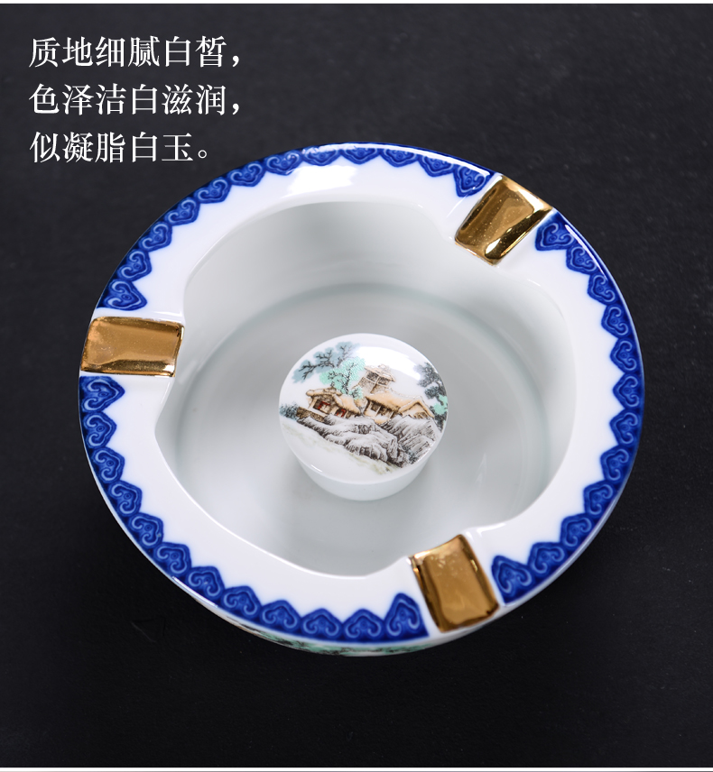 Fujian macros office ceramic ashtray large creative move is the sitting room tea accessories purple sand tea pet furnishing articles