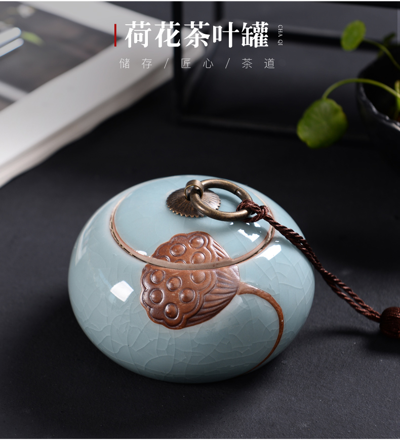 Elder brother up with sealing ceramic tea caddy fixings box travel warehouse storage tank pu 'er tea pot POTS of tea packaging