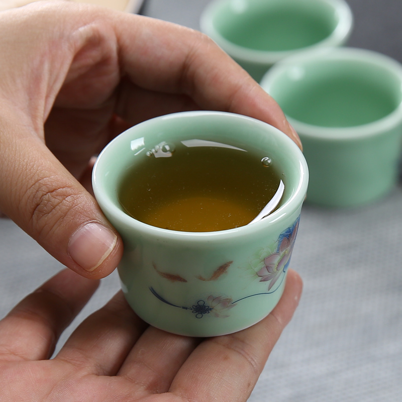Lazy people fit tea set teapot kung fu tea cups household celadon fortunes semi - automatic tea of a complete set of