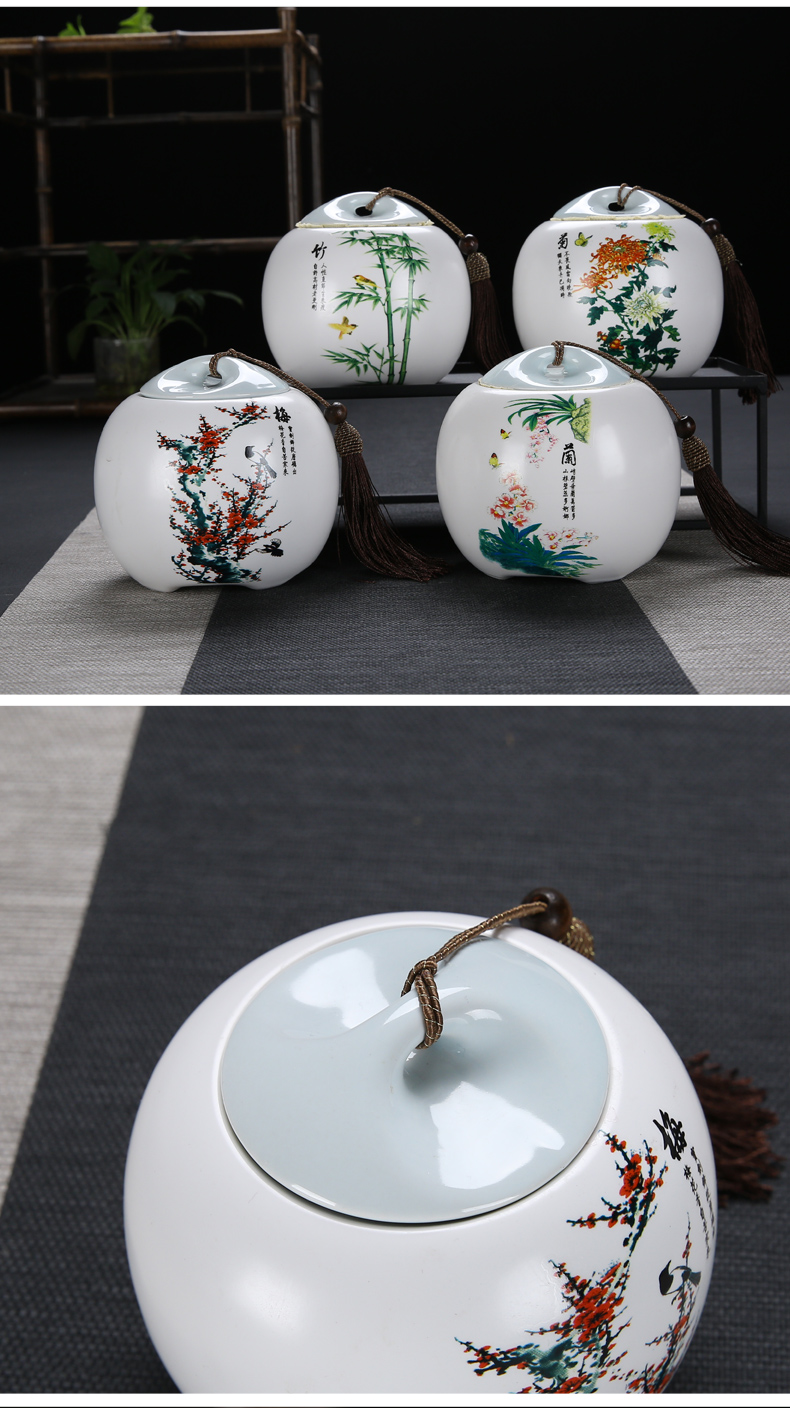 Caddy fixings ceramic seal inferior smooth big trumpet moistureproof puer tea pot household gift box storage tanks