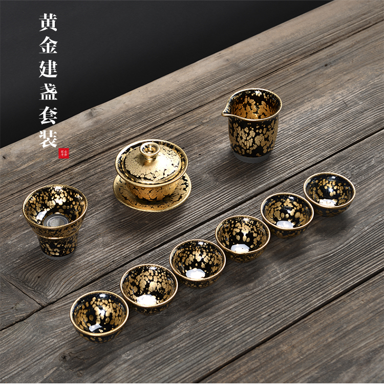 Coppering. As question light silver tea set suit oil droplets iron tire of a complete set of kung fu ceramic household tureen sterling silver cup teapot