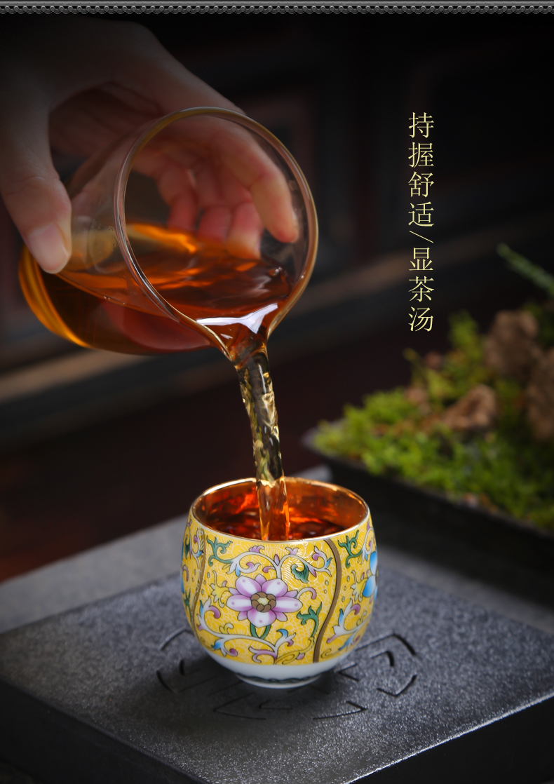 Jingdezhen ceramic hand - made manual pick flowers cup paint sample tea cup masters cup pastel personal kung fu tea cups