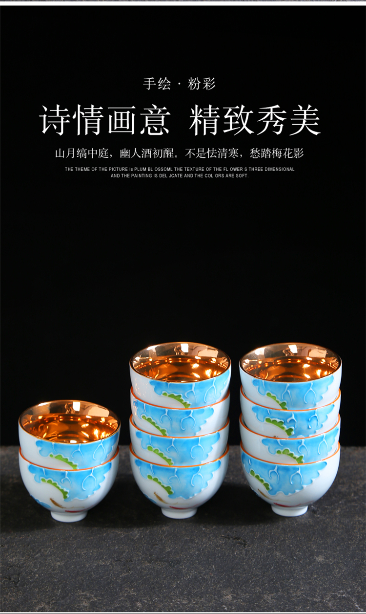 Hand made blue and white porcelain ceramic cups kung fu small single CPU master cup tea sets tea cups to use sample tea cup
