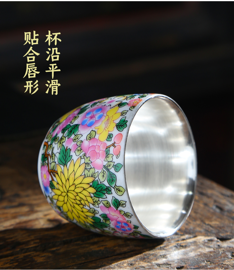 Tasted silver gilding white porcelain ceramic sample tea cup kung fu tea cups suet jade porcelain cup tea cup ceramic masters cup