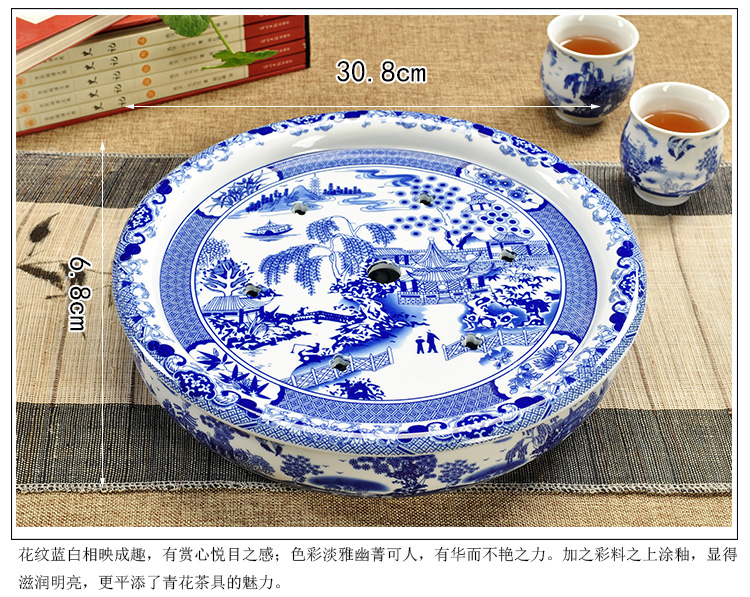 Fujian macros tea set ceramic prevent hot double CPU kung fu tea cup Chinese blue and white porcelain teapot household contracted