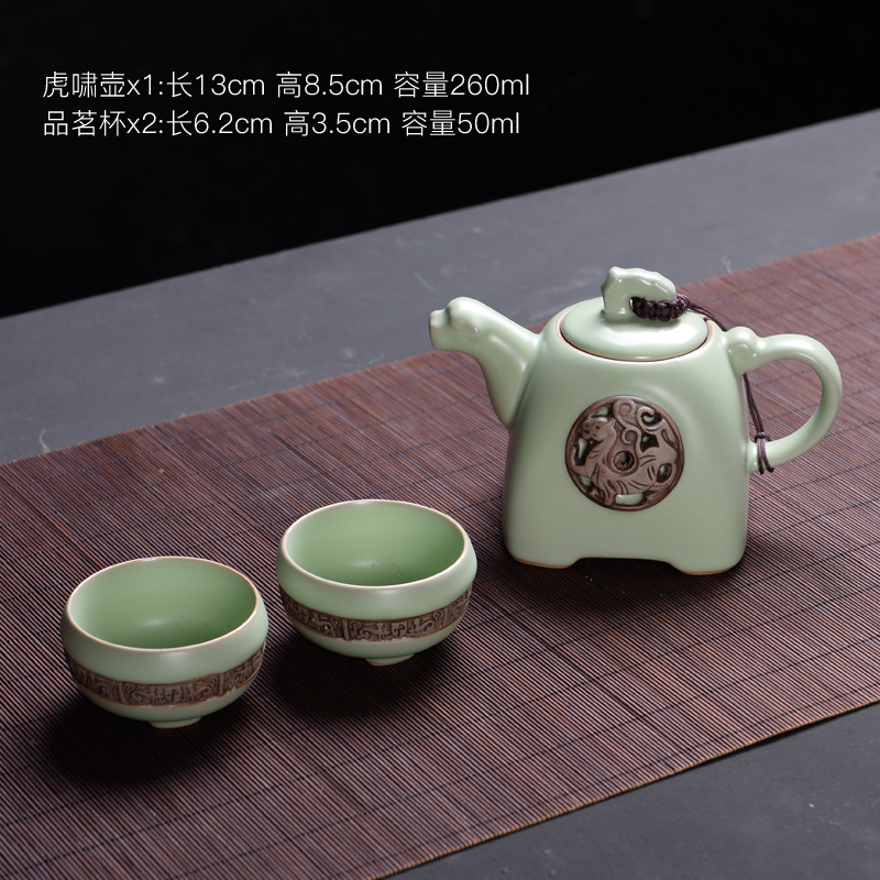 Household your up kung fu tea set suit creative ceramic cups of a complete set of domestic tea tureen teapot teacup combination