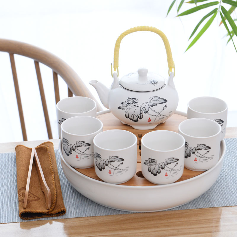 Fujian macros household Chinese celadon tea set contracted kung fu tea tea kettle insulation cup tea tray was modern