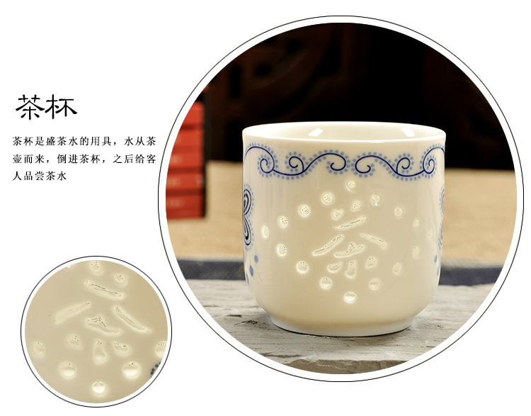 Exquisite tea sets suit of blue and white porcelain ceramic big pot cup of a complete set of kung fu tea tea cup teapot tea tea set