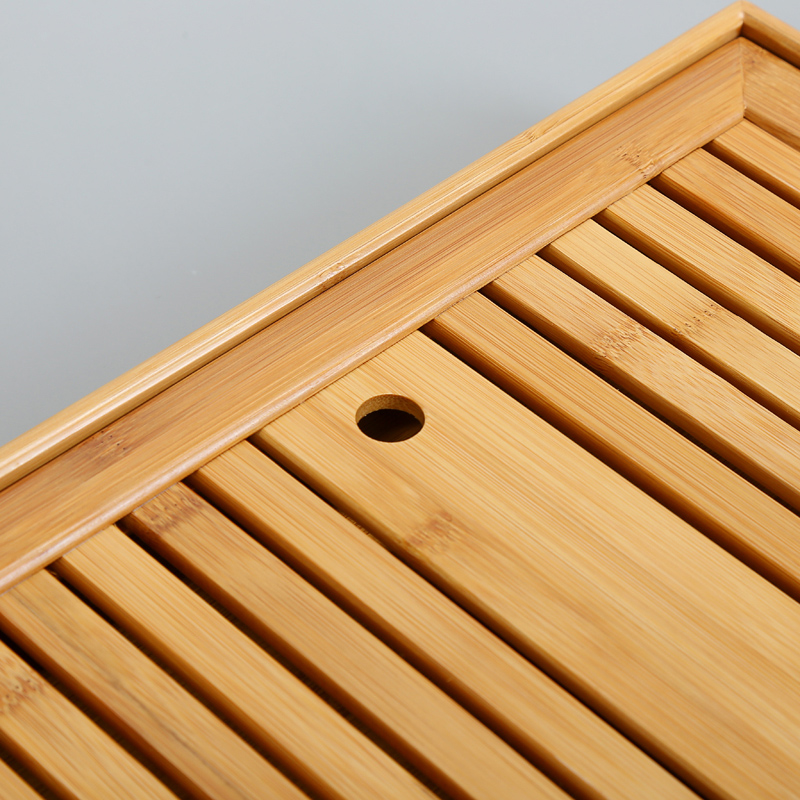 Ceramic tea tray was Japanese household bamboo tray was kung fu tea set round contracted solid wood dry mini tea table