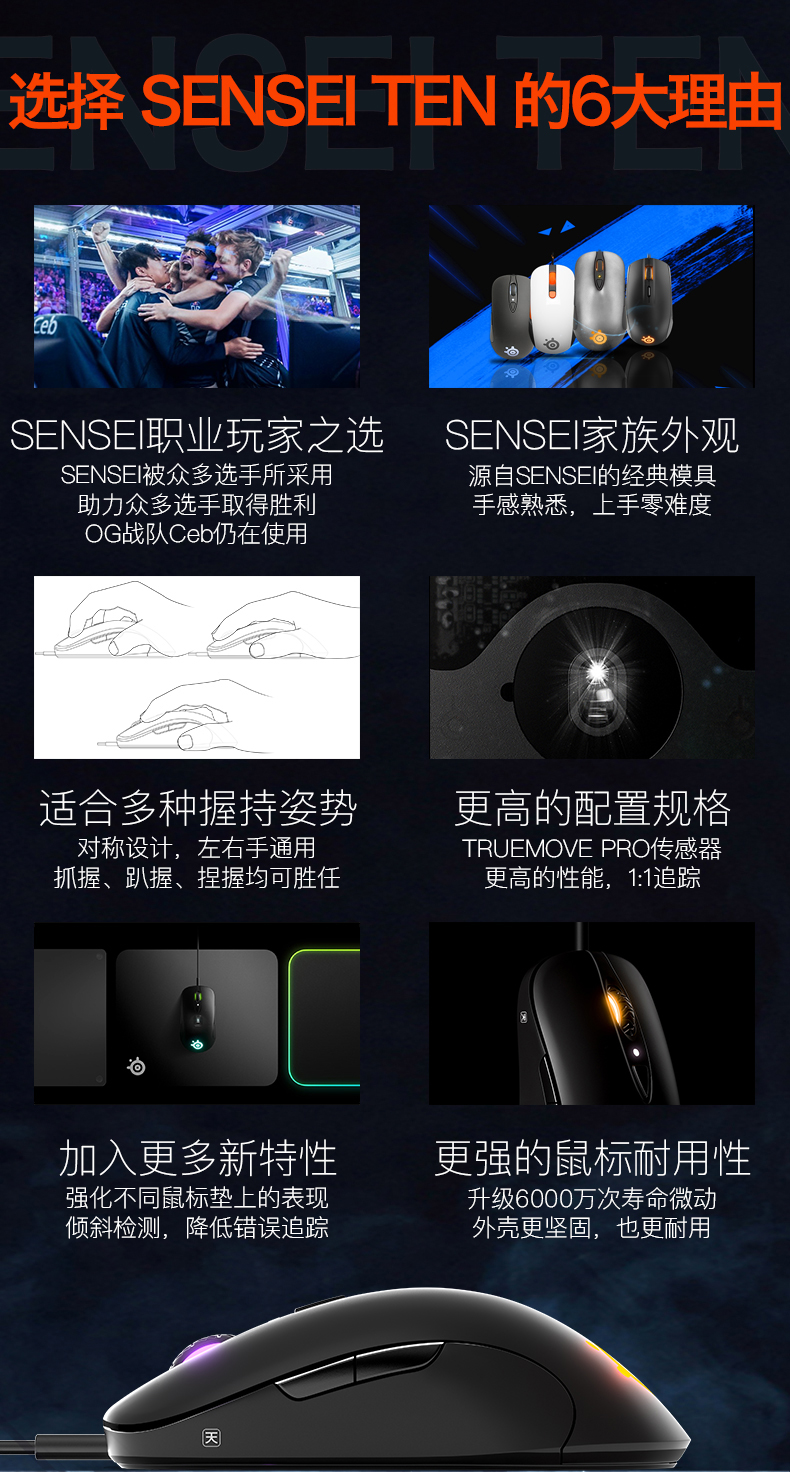 赛睿 Sensei Ten 10 有线鼠标 图1