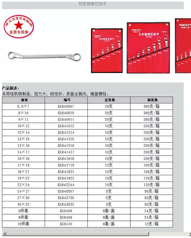 Công cụ Kexin kết hợp cờ lê mở cờ lê mận phần cứng công cụ thiết lập tự động sửa chữa cờ lê ratchet 19 * 22 - Dụng cụ cầm tay kìm cắt cáp nhông