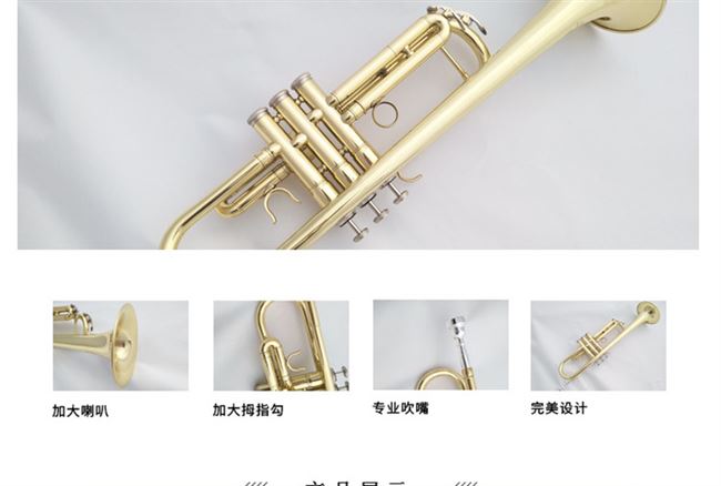 Nhạc cụ nhỏ thả B giai điệu kèn ba giai điệu Sinh viên mới bắt đầu thử nghiệm chuyên nghiệp chơi ống đồng Nhạc cụ phương Tây vĩ cầm