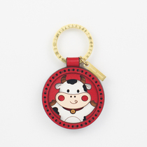 ZOOMON handmade custom Zodiac keychain Zodiac Ox cart key pendant Creative Birthday gift