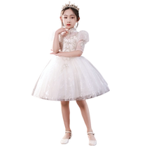Girl Gown Floral Wedding Girl Wedding Little Girl Birthday Princess Dress Light Extravaganza Luxury high-end children walk show to take summer