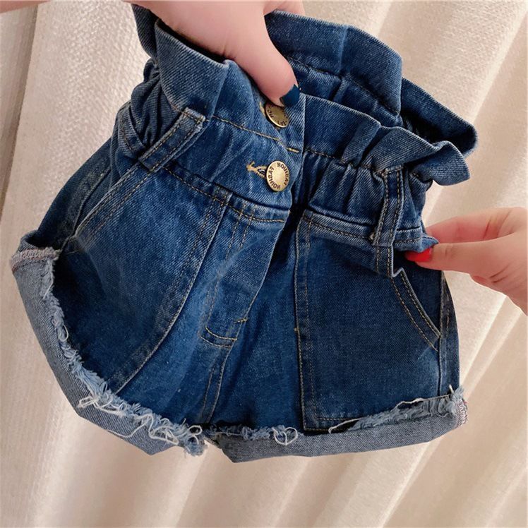 Cô gái cau mày quần short denim mùa hè 2020 của trẻ em eo cao mới cho trẻ em quần short denim đẹp ít cô gái quần