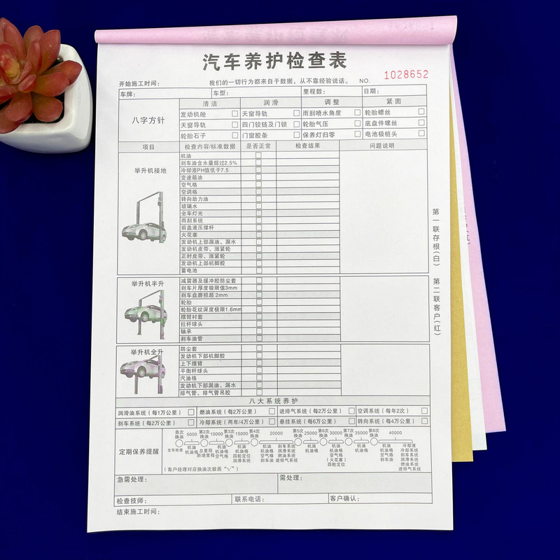 Free Shipping Automotive Repair Shop Beauty and Maintenance Service Store Car Maintenance Inspection Form Project Work Order Form