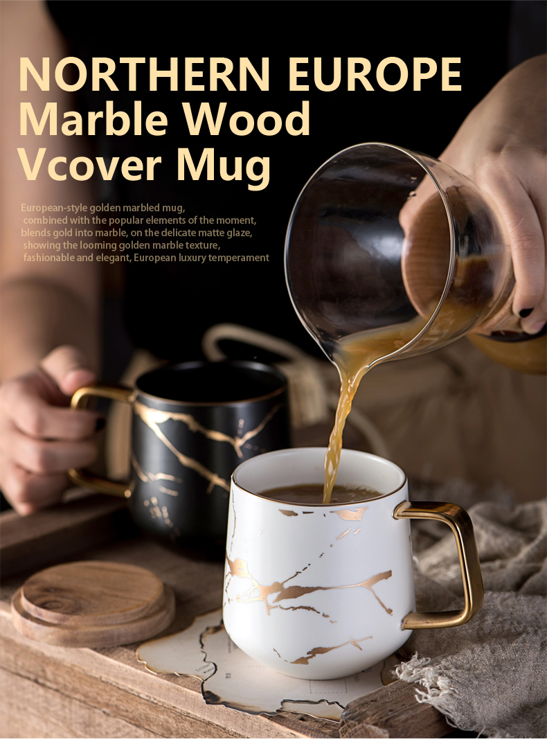 Nordic ceramic mugs ins creative theme couples contracted up phnom penh household cup with cover run water cup
