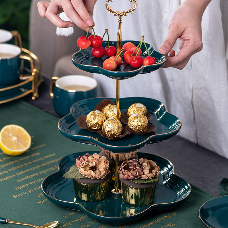European light fruit bowl home sitting room key-2 luxury up phnom penh ceramic double layer cake plate of three the layers of afternoon tea dessert cutlery sets