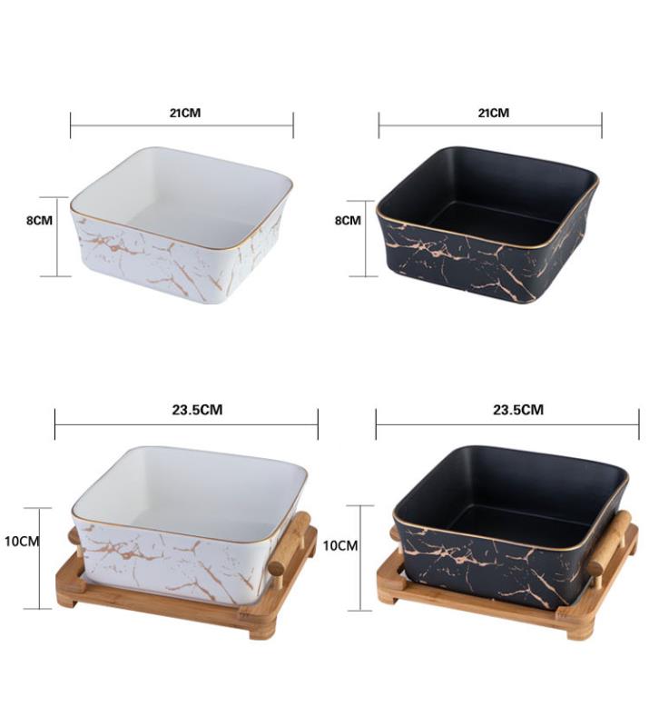 Fruit bowl boreal Europe style originality compote snack plate household modern ceramic square Fruit salad bowl sitting room