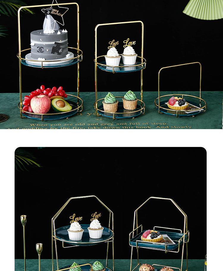 Double dessert table furnishing articles show ceramic cake tray was buffet tea wedding table afternoon tea heart