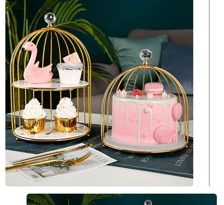 Creative dessert table furnishing articles show ceramic three layer tray was double heart cake cage shelf afternoon tea