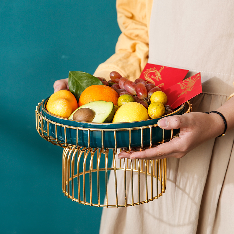 Fruit bowl boreal Europe style Fruit bowl sitting room household ceramics dry Fruit bowl festival snack plate light much Fruit basket